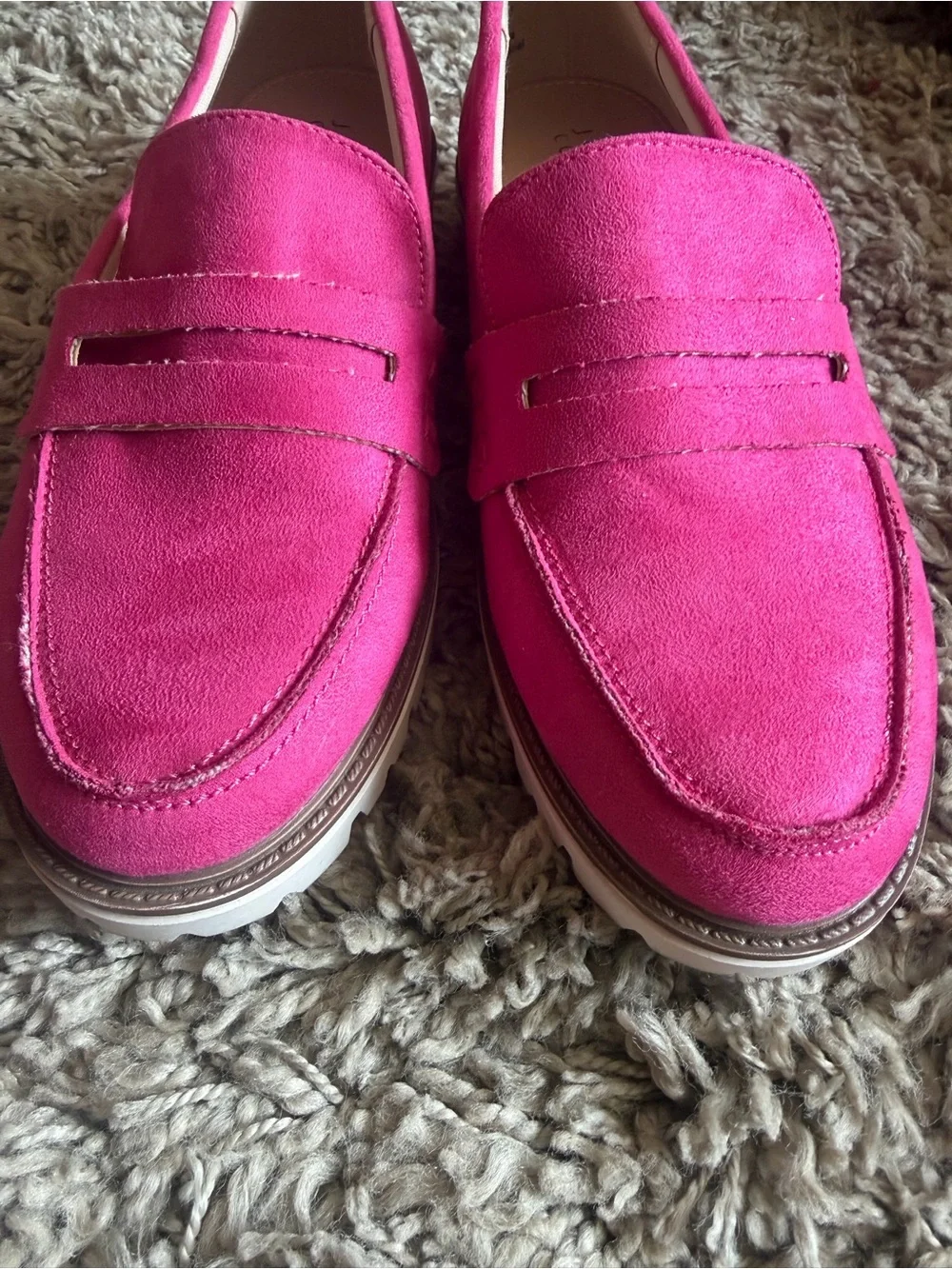 Journee Collection Hot Pink Suede Penny Loafers